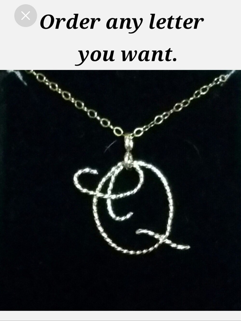 Handmade Initial Necklace sterling silver